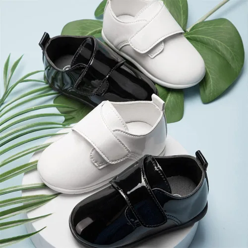 Miniatura 2 de Meckior Mocasines clásicos de piel sintética para niños y niñas, zapatos de vestir Oxford para niños y niñas, zapatos de vestir planos para caminar