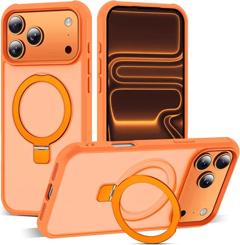 Miniatura 77 de SKYLMW – Funda compatible con iPhone 12 Pro Max y iPhone 13 Pro Max con soporte magnético invisible tipo anillo, fundas translúcidas para teléfonos