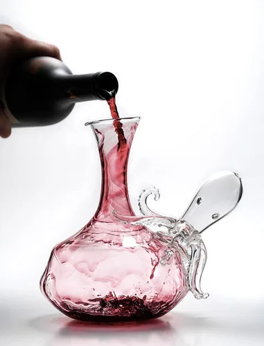 Miniatura 3 de Octopus Tentacle - Decantador de vidrio hecho a mano decorativo para vino o whisky con acabado de bronce antiguo, juego de decantador de vidrio