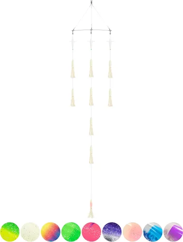 Miniatura 19 de BLUEWING Barra esparcidora de pesca de 18 pulgadas/36 pulgadas con calamares de bulbo de 6 pulgadas/9 pulgadas, pájaros de arrastre de 5.28 pulgadas