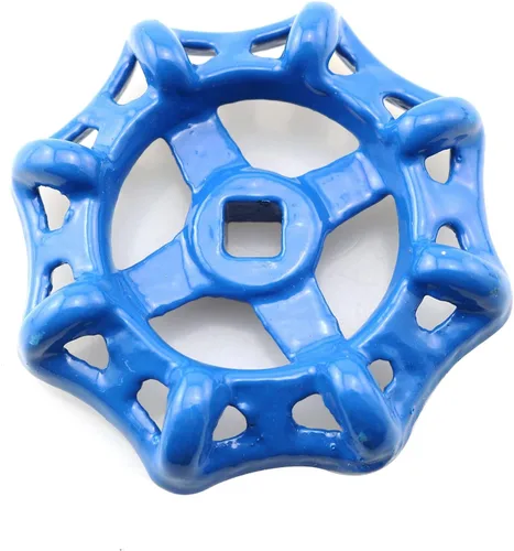 Miniatura 5 de Manija redonda de la rueda del grifo exterior del hierro fundido, manguera babero grifo de agua 0.236x0.236 in, azul