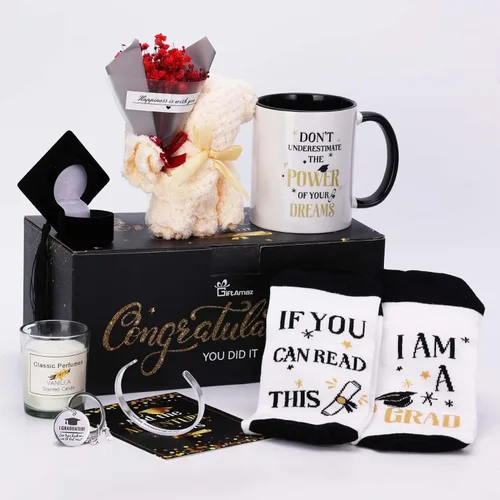 Miniatura 4 de GiftAmaz Juego de regalos de graduación 2026 para ella, cesta de regalo de felicitaciones de graduación de clase 2026, incluye taza de café