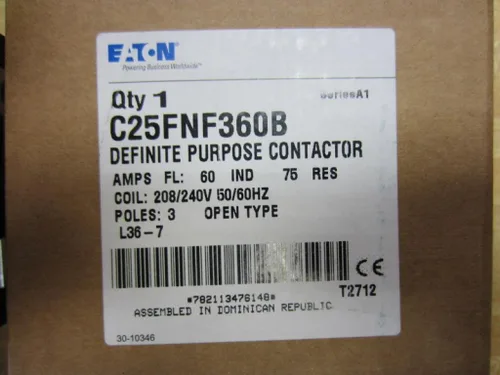 Miniatura 3 de Cutler Hammer C25FNF360 Eaton Contactor 60A C25FNF360B