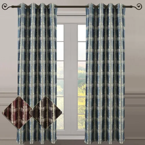 Miniatura 3 de Royal Bedding Studio - Paneles de cortina de ventana con textura jacquard abstracto con ojales superiores, juego de 2 paneles, 52 x 63 pulgadas cada
