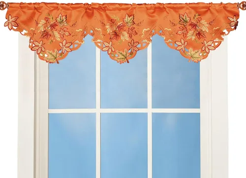 Miniatura 6 de Cenefa de Cortina de Ventana de Cocina con Bolsillo para Barra Bordada de Bastón de Caramelo de Navidad y Fiestas A 58 × L 14 Pulgadas