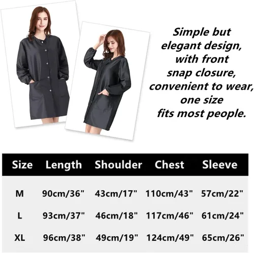 Miniatura 5 de TOPTIE Negro Salón Smock Peluquero Ropa de Trabajo Peluquería Cabo Estilista Peluquero Chaqueta de Peluquero Mascotas