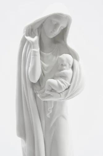 Miniatura 4 de Vittoria Collection Figura de escultura de 12 pulgadas de Virgen María con bebé Jesús niño santo estatua hecha en Italia