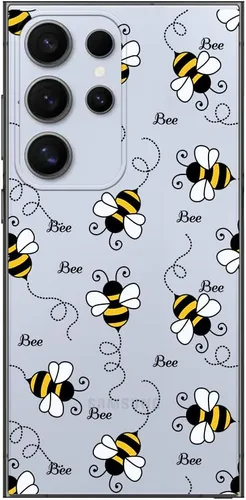 Miniatura 2 de Blingy's Funda para Samsung Galaxy S24 Ultra, para mujeres y niñas, diseño de abejas divertidas de moda, lindo estilo de animal, transparente