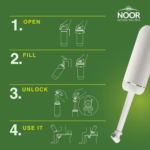 Miniatura 6 de Noor - Pulverizador de bidé portátil de 13 onzas, a prueba de fugas y duradero, botella Peri ecológica y discreta para higiene personal sobre