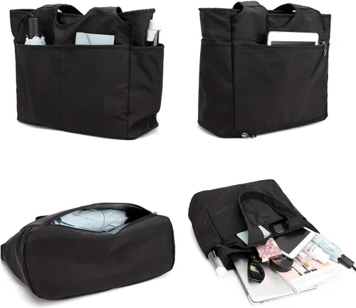 Miniatura 6 de Collsants Bolso de hombro impermeable de nailon para mujer, bolso de viaje ligero con múltiples bolsillos con cremallera