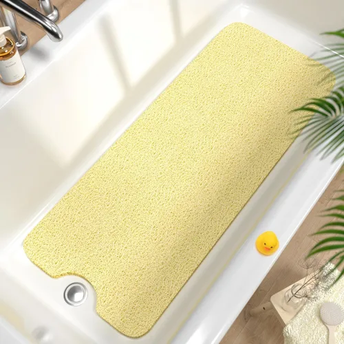 Miniatura 20 de HITSLAM Tapete de ducha antideslizante, tapete de bañera antideslizante de 24 x 24 pulgadas con drenaje, tapete de baño de ducha de PVC suave