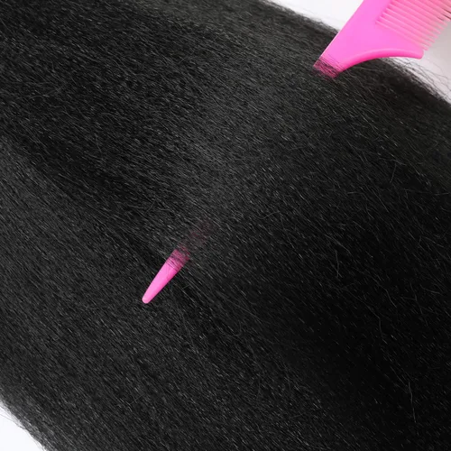 Miniatura 4 de Cabello trenzado preestirado de 24 pulgadas, 8 paquetes de extensiones de cabello sintético de fácil trenzado sintético profesional suave textura #1B