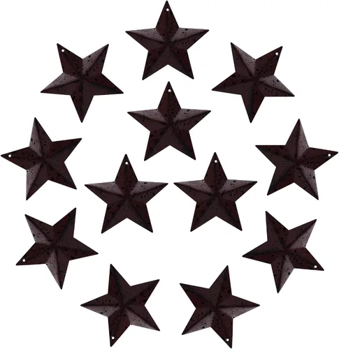CVHOMEDECO - Decoración para puerta de granero de metal, diseño rústico, estilo vintage, color burdeos/negro, tamaño pequeño, 2.2 in, 12 unidades