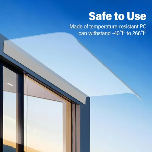 Miniatura 3 de Toldo Marquesina, Protección UV contra Lluvia y Nieve, Refugio contra la Lluvia, Cubierta Transparente Engrosada Libre de Mantenimiento, Lámina