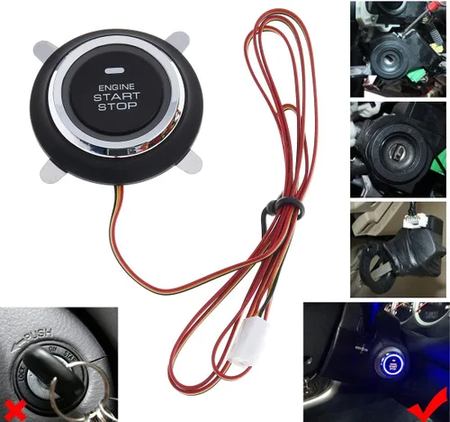 Miniatura 3 de Sistema de Alarma de Coche RFID Botón de Arranque con Pulsador y Sistema de Entrada sin Llave para Vehículo Protección de Arranque de Doble Capa