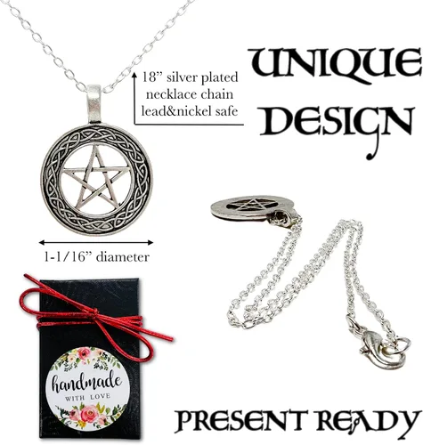 Miniatura 8 de Collar de estrella de protección celta, sanación mágica, amuleto de bruja pagana, pentagrama, pentagrama, joyería para mujer