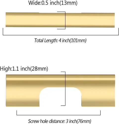 Miniatura 2 de Asidrama - Paquete de 10 manijas de gabinete de cocina color oro cepillado de 3 pulgadas (76mm), accesorios dorados para gabinetes de cocina