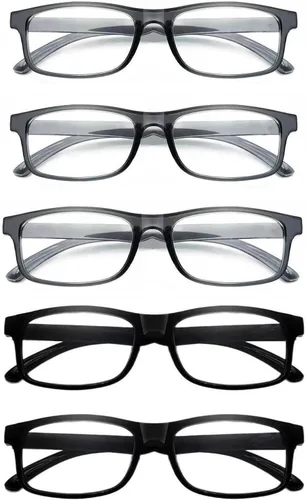 Miniatura 10 de Paquete de 5 lentes de lectura con bloqueo de luz azul, lentes de lectura para mujeres y hombres, filtro antirayos ultravioleta/reflejo, anteojos