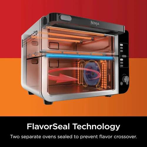 Miniatura 3 de Ninja Horno doble DCT400 10 en 1 con FlexDoor, FlavorSeal y acabado inteligente, convección superior rápida y parte inferior de freír al aire