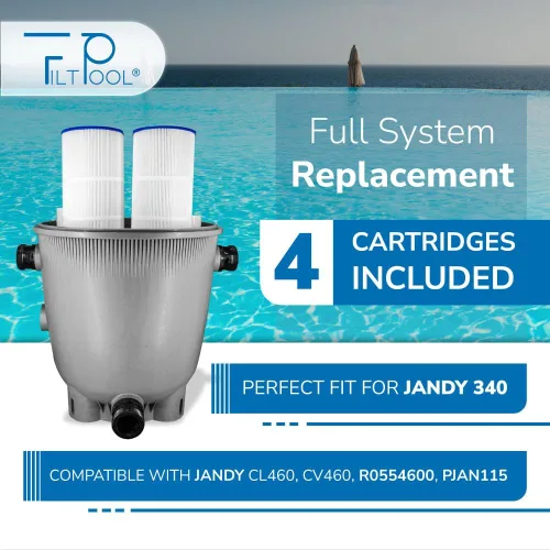 Miniatura 8 de FP-2785 - Cartucho de filtro de piscina paquete de 4 para Jandy CL340 Sustituye a R0554500 Filtración eficiente, fácil ajuste Filtpool