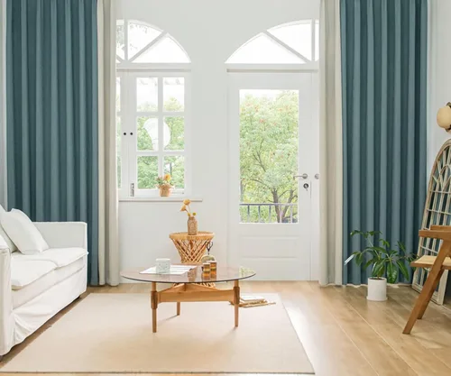 Miniatura 11 de Daesar Blackout Curtains for Bedroom 63 Inch Length, Eyelet Thermal Drapes Splicing Jacquard Geometric Texture Beige White Yellow Blackout Curtains