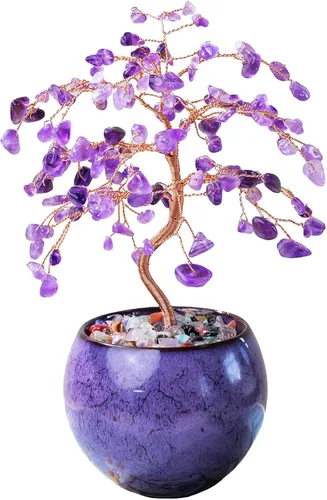 Miniatura 12 de Runyangshi Árbol de la vida de cristal de chakras, árbol de cristal curativo natural grande de 8 pulgadas, que trae dinero, buena suerte, energía