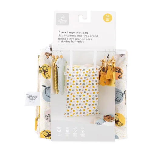 Miniatura 6 de Bumkins Disney Bolsa impermeable colgante para cosas mojadas grande para bebé, lavandería, ropa sucia, viaje, traje de baño, pañales de tela