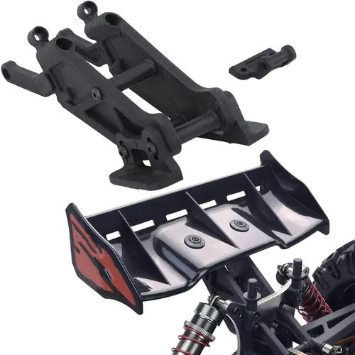 Miniatura 5 de Soporte de ala trasera de coche, soporte de montaje para patas de alerón de ABS, soporte de montaje para ZD Racing 1/8 coches