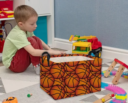 Miniatura 4 de Cestas rectangulares de baloncesto para regalo, cesta vacía para niños, cesta de almacenamiento de juguetes para niños, caja organizadora
