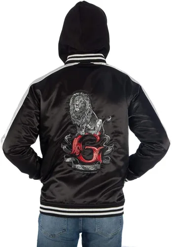 Miniatura 3 de Bioworld Harry Potter Gryffindor - Chaqueta con capucha de satén con cremallera, Negro