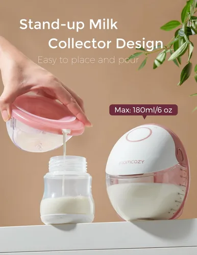 Miniatura 5 de Momcozy Extractor de leche manos libres estilo móvil M6, extractor de leche eléctrico portátil para lactancia materna, ritmo ideal, más leche