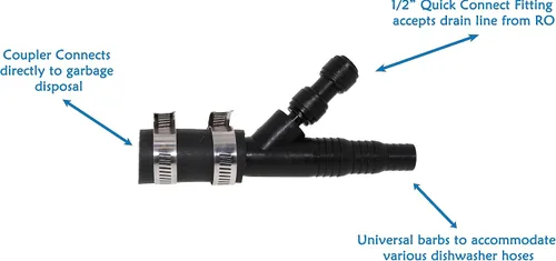 Miniatura 6 de Neo-Pure Adaptador de drenaje RO: conector de línea de drenaje compatible con 1/2", 5/8", 3/4" y 7/8" para sistemas de ósmosis inversa seleccionados
