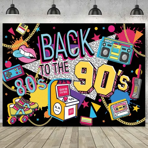 Sensfun Back to The 80s 90s Backdrop Hip Hop Graffitti I Love The 80's 90's Fondos de fotos para adultos Decoración de fiesta de cumpleaños Retro