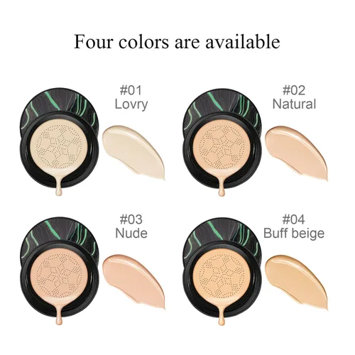 Miniatura 8 de Crema CC con almohadilla de aire en forma de hongo SuperThinker, maquillaje facial BB Cream base para piel madura hidratante corrector iluminador 2