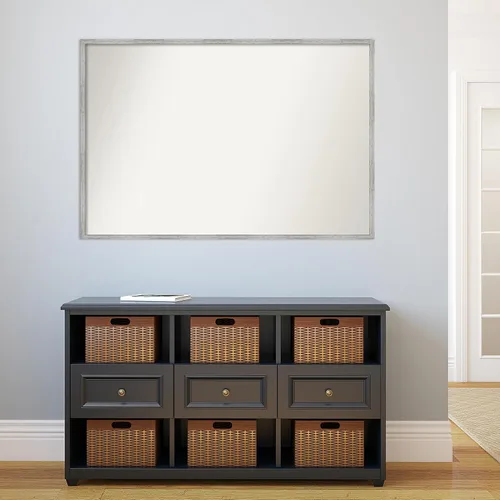Miniatura 796 de Amanti Art Espejo de baño blanco para sobre el fregadero, 32 x 45 pulgadas, espejo de tocador rectangular blanco esbelto, marco de madera moderno