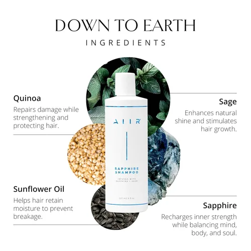 Miniatura 4 de AIIR Sapphire Shampoo - Fórmula natural para crecimiento y brillo del cabello, infusión de cristal, vegano, sin sulfatos, cuidado profesional