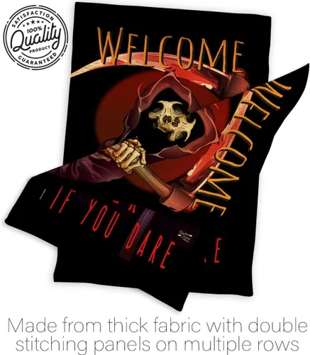 Miniatura 7 de Bandera Enter If You Dare House – Juego de bandera para otoño, Halloween, bruja, truco o trato, noche espeluznante, gato negro, temporada