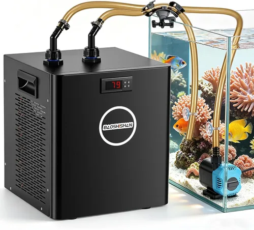 Miniatura 10 de BAOSHISHAN 1/13 HP Enfriador de acuario 26 galones 100L sistema de refrigeración por agua Quiet Compressor Refrigeration, Precise Cooling Aquarium