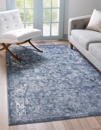 Miniatura 26 de Unique Loom Portland Collection - Alfombra Albany (2 pies 2 pulgadas x 8 pies, color azul/gris)
