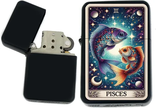 Miniatura 14 de Signos del zodiaco, símbolos del horóscopo, colección de iconos de astrología, infinito negro mate a prueba de viento, encendedores (Virgo) - Regalo