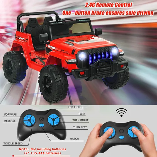 Miniatura 3 de INFANS Camión de Juguería con Control Remoto de los Padres, Vehículos Eléctricos Alimentados por Batería de 12V, 3 Velocidades, Radio Bluetooth