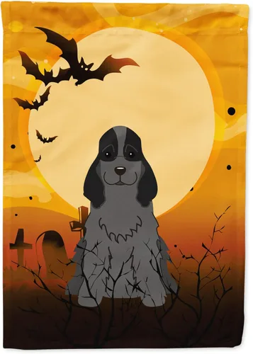 Miniatura 225 de Caroline's Treasures BB4307GF - Bandera de Halloween Airedale para jardín, bandera decorativa para patio exterior, obras de arte de patio, macizos