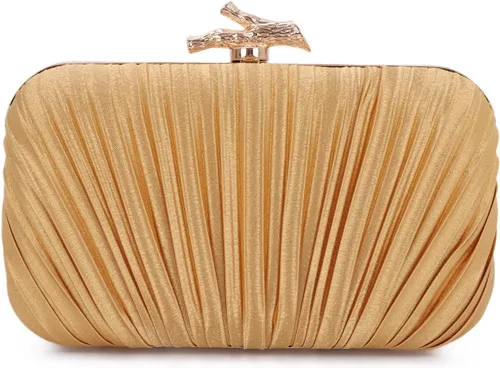Miniatura 14 de Freie Liebe Bolso de mano para mujer, bolso de noche plisado con cadena para fiesta de boda with Chain