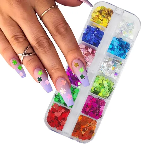 Miniatura 9 de Polvo luminoso de uñas de 12 colores, pigmento fluorescente holográfico, brillo holográfico, arte de uñas, diseño de polvo, suministros de uñas