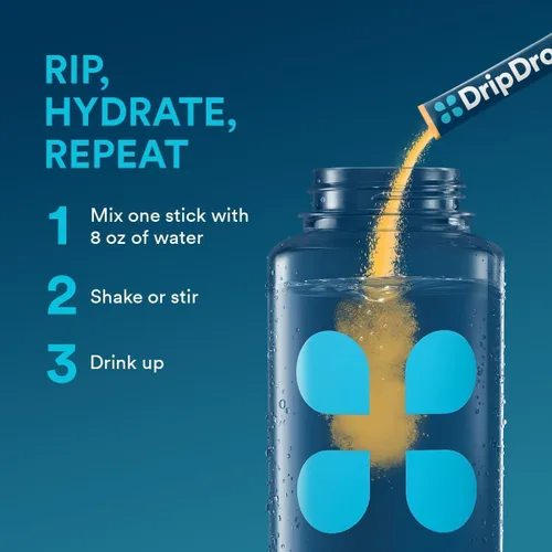 Miniatura 3 de DripDrop Hydration - Paquetes de electrolitos en polvo - Mango, acai, fruta de la pasión, coco piña - 16