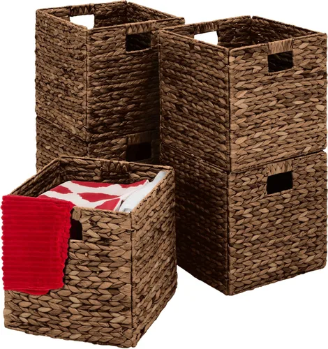 Miniatura 20 de Best Choice Products Paquete de 5 cestas de almacenamiento cúbicas de 10.5x10.5 pulgadas, organizadores multipropósito plegables de jacinto de agua