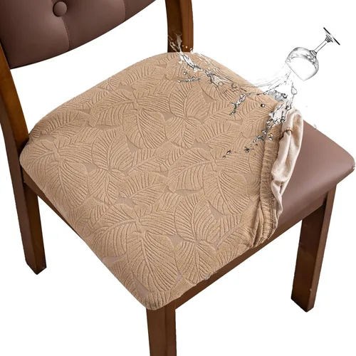 Miniatura 31 de Funda de asiento impermeable para silla de comedor, fundas de asiento lavables para sillas de cocina (negro, 4 piezas)
