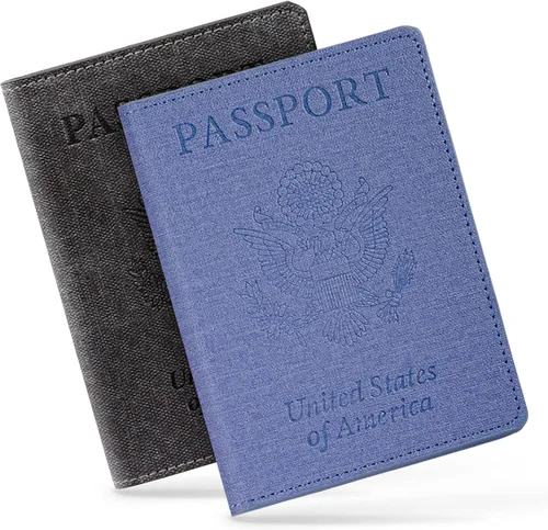 Miniatura 22 de Funda para pasaporte de vacunación, Azul 2PK