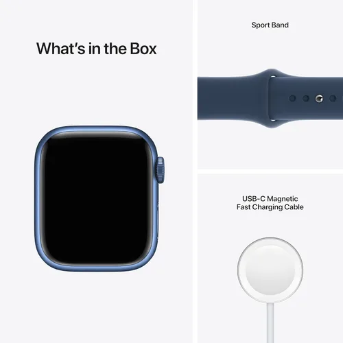 Miniatura 5 de Apple Watch - Serie 7 [GPS 41mm] Reloj inteligente con caja de aluminio azul con correa deportiva azul abismo. Rastreador de actividad física