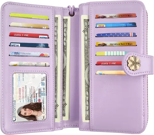 Miniatura 2 de Coco Rossi Billeteras para mujer con múltiples tarjetero, cartera de embrague, tarjetero, organizador de tarjetas para mujer con correa